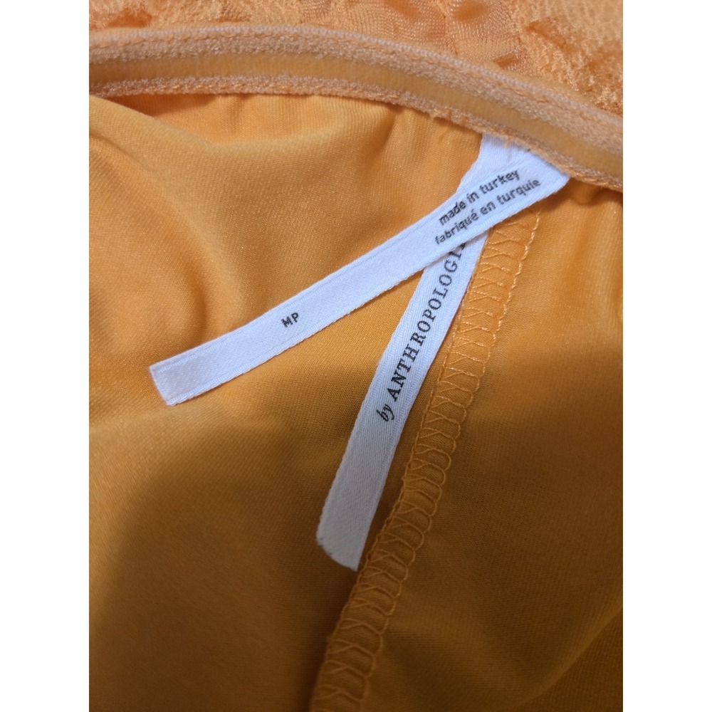 Anthropologie Strapless Textured Knit Slip Midi Dress Orange Size MP EUC - Picture 7 of 7